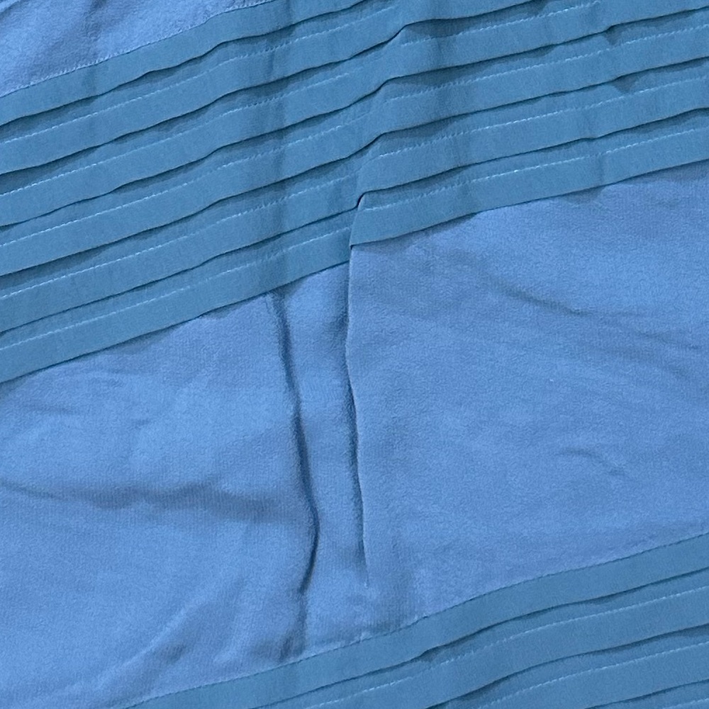 Soft Surroundings Size PXS Petite Pintuck Flowy Chiffon Blue Long Maxi Skirt - Picture 7 of 10